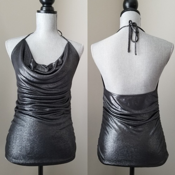 Express shimmer halter cowl cami Small NWT - Picture 2 of 5